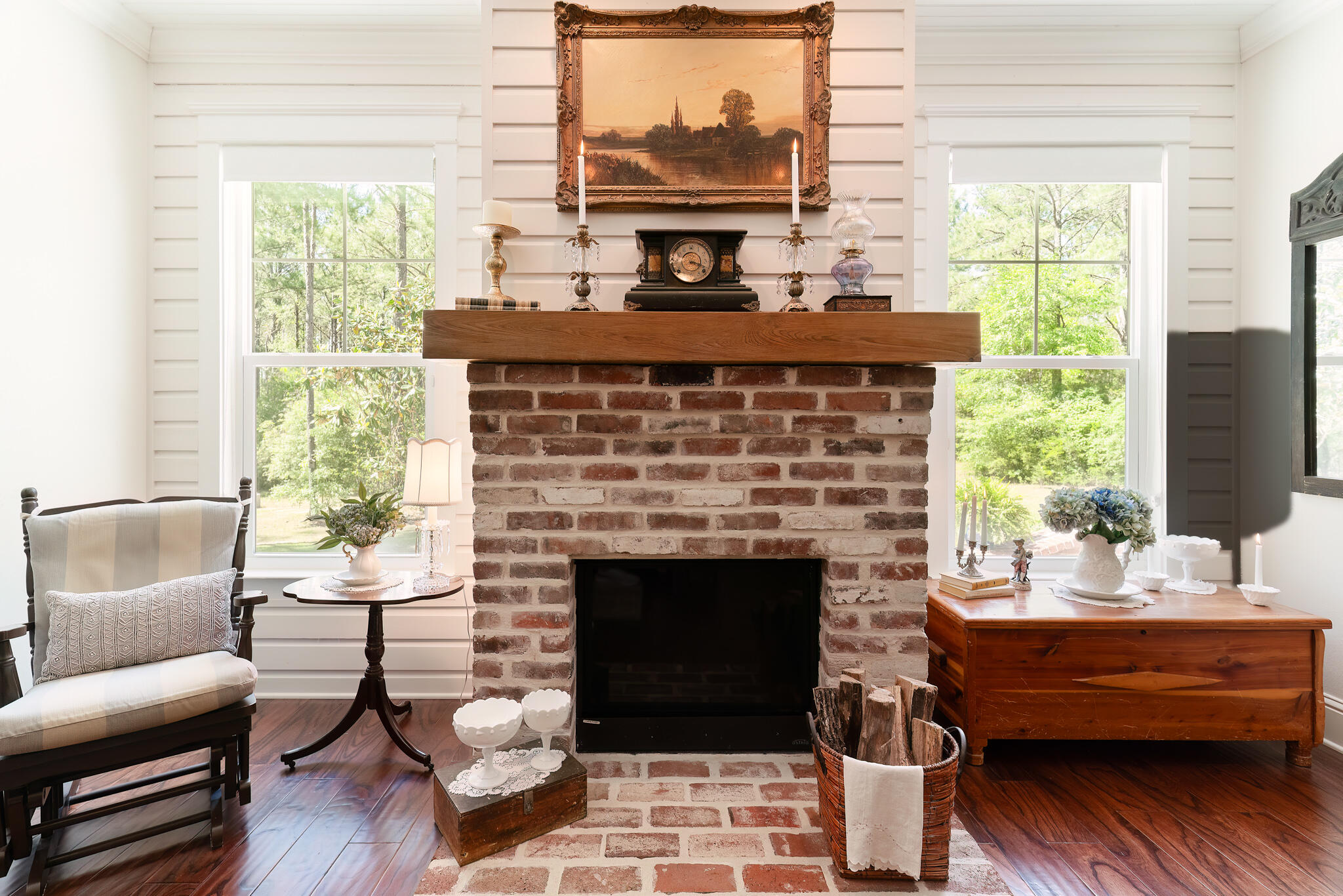 4351 Poverty Creek Road Crestview, FL 32539 - Photo 17 of 53 a living room with furniture a large window and a fireplace