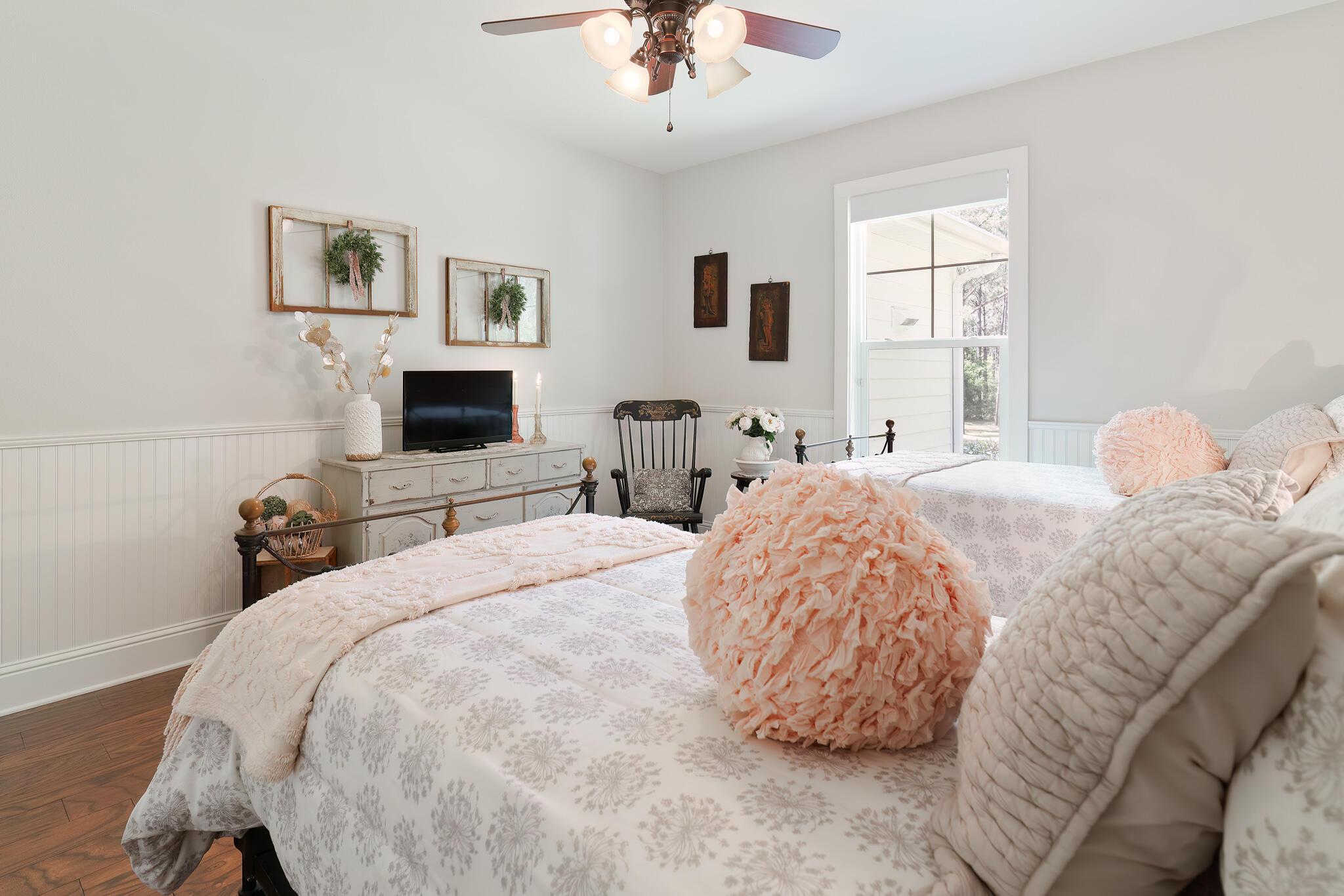 4351 Poverty Creek Road Crestview, FL 32539 - Photo 30 of 53 a bed room with a bed and a chandelier