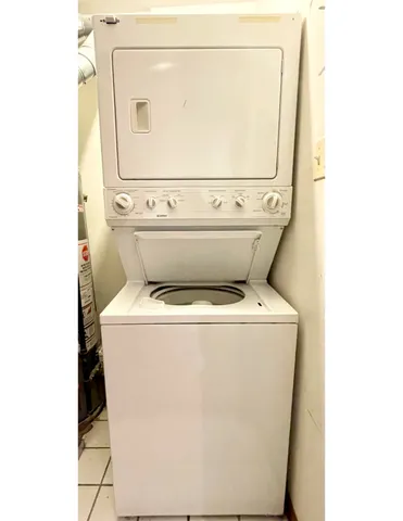 a close up view of washer and dryer