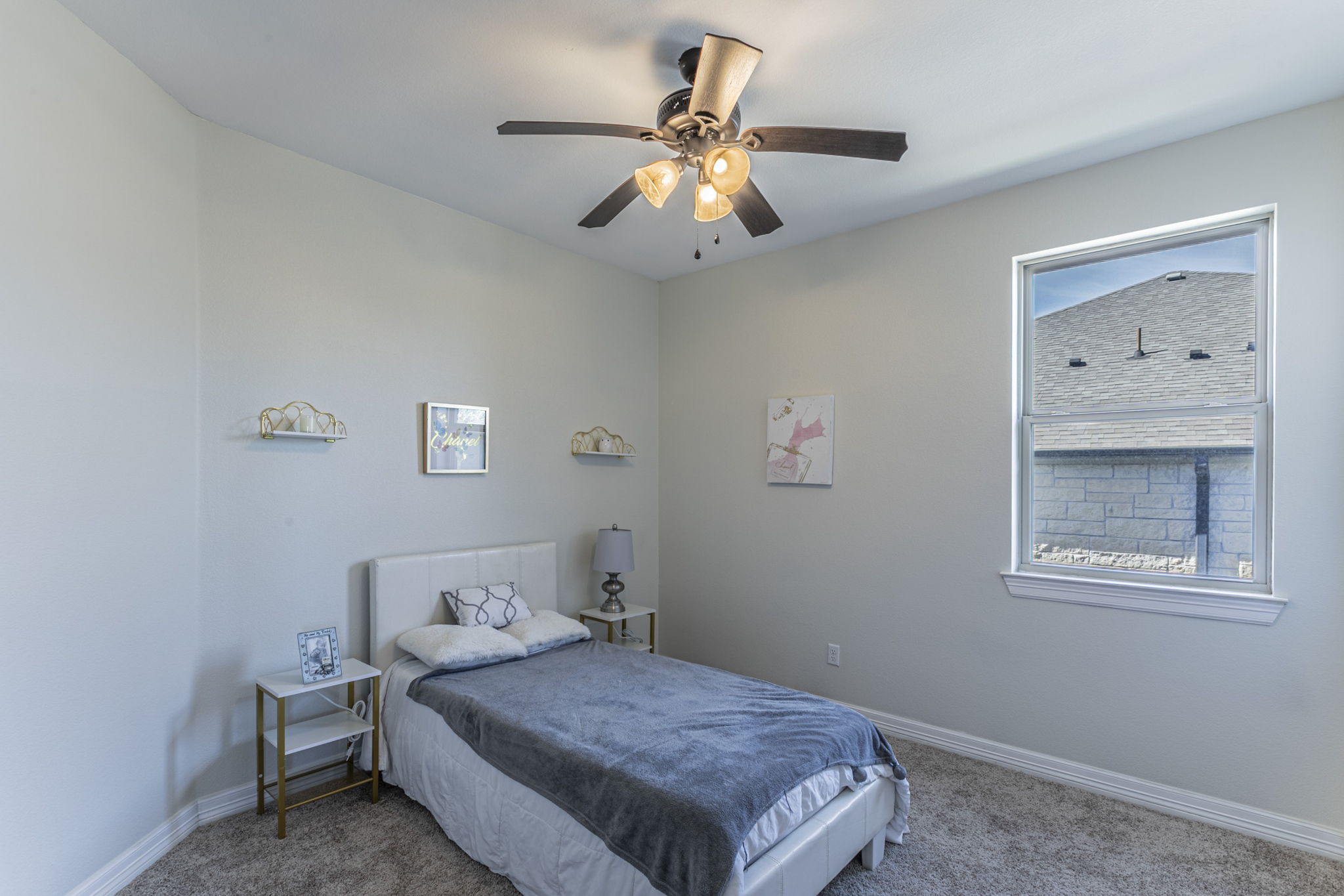 300 Magan Lane Jarrell, TX 76537 - Photo 18 of 33 Bedroom with carpet floors and ceiling fan