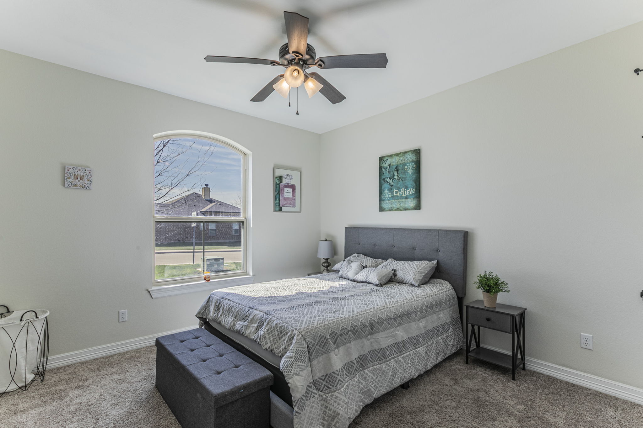 300 Magan Lane Jarrell, TX 76537 - Photo 20 of 33 Carpeted bedroom with baseboards and ceiling fan