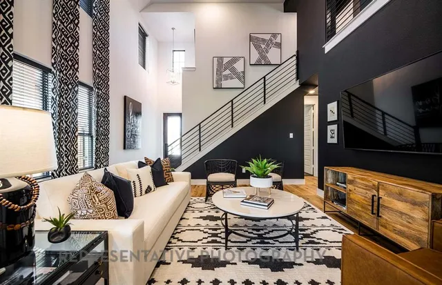 a outdoor space with furniture