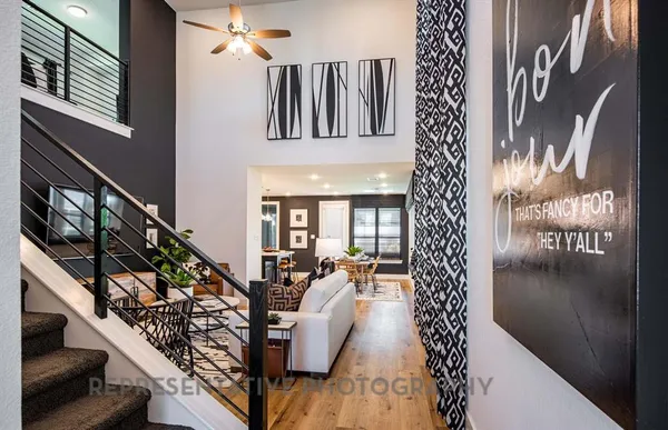 a living room with couches