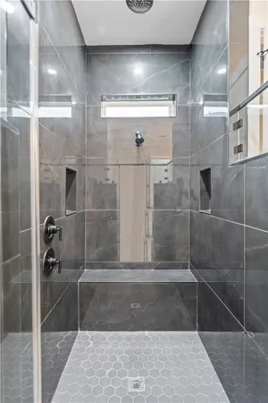 a bathroom with a shower