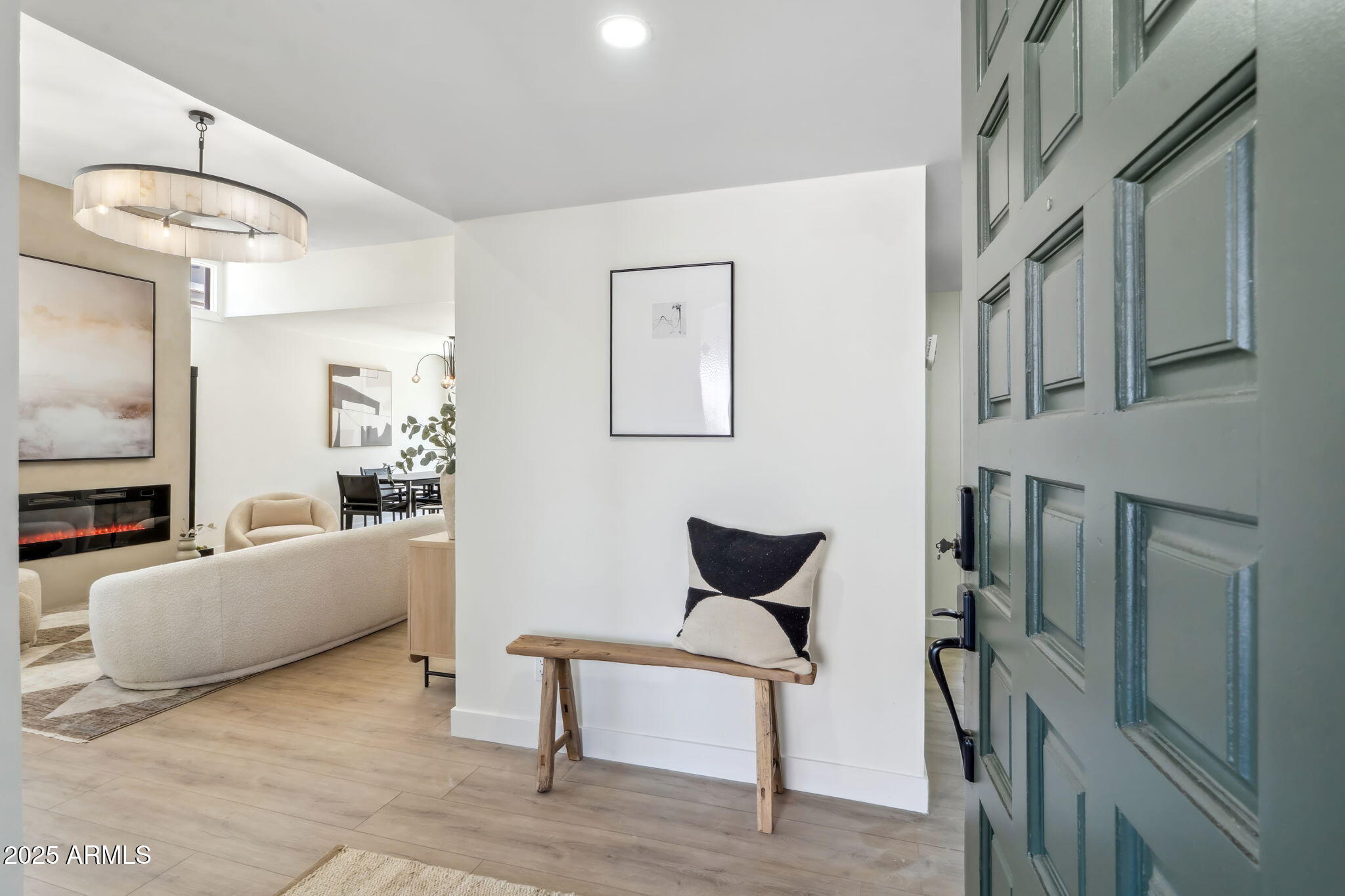 a living room with furniture