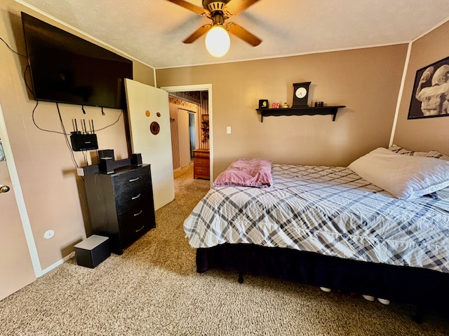 3079 Rocky Point Road Springfield, OH 45502 - Photo 19 of 37 This cozy bedroom offers a comfortable retreat with soft carpet flooring and a ceiling fan for year-round comfort.