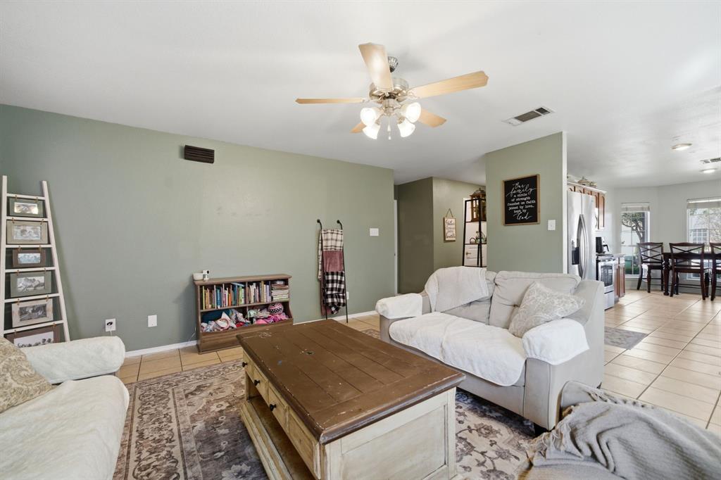 2008 Times Road Heartland, TX 75126 - Photo 9 of 28 a living room with furniture and a chandelier