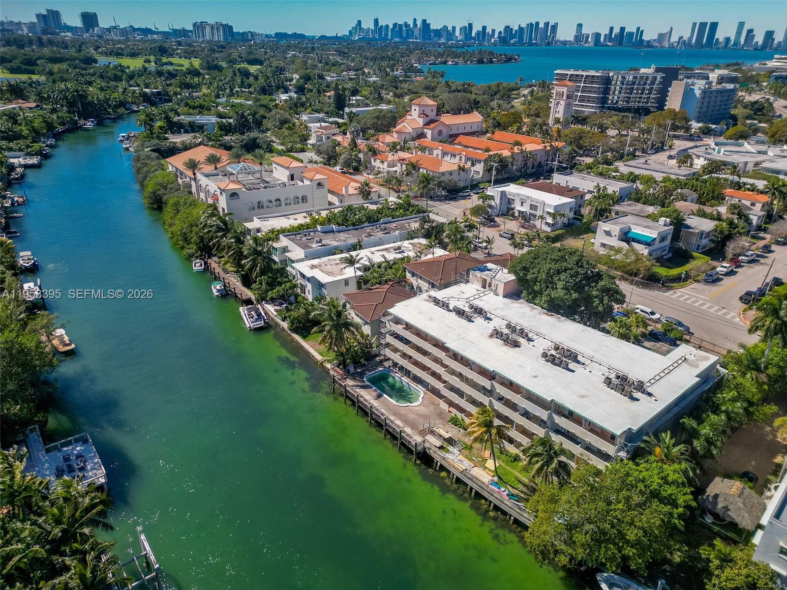 4011 Meridian Avenue, Unit 38 Miami Beach, FL 33140 - Photo 15 of 22 an aerial view of residential houses with outdoor space and river