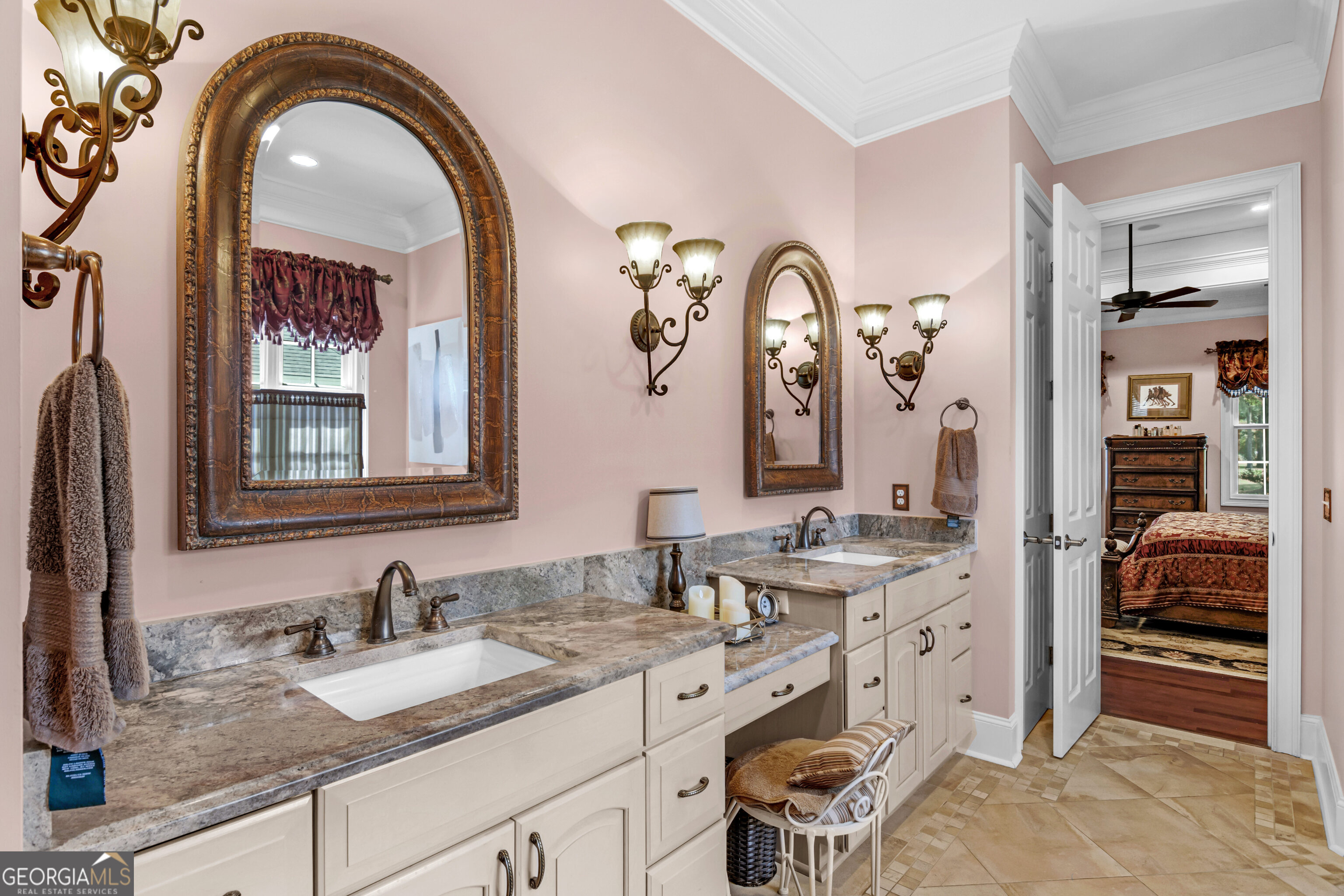 312 Spanton Crescent Pooler, GA 31322 - Photo 29 of 62 a en suite bathroom with a granite countertop sink and a mirror