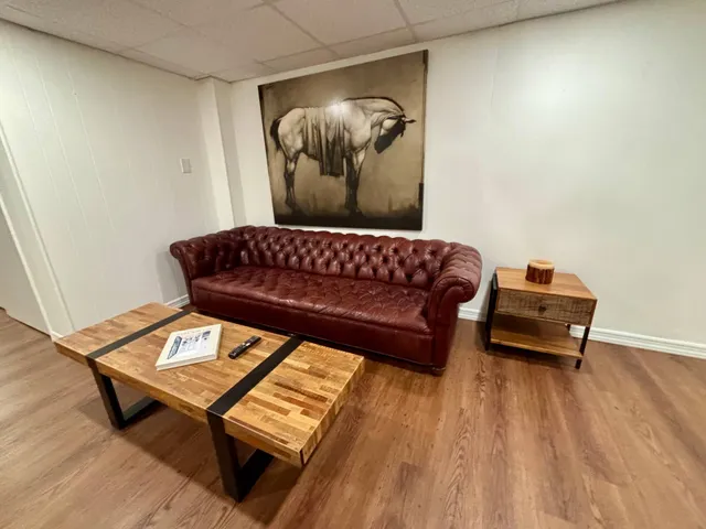 a bedroom with a bed and a walk in closet