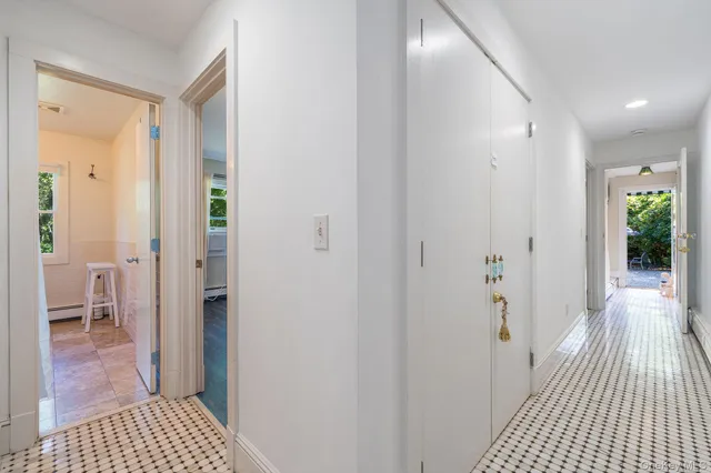 a bathroom with a sink and a shower