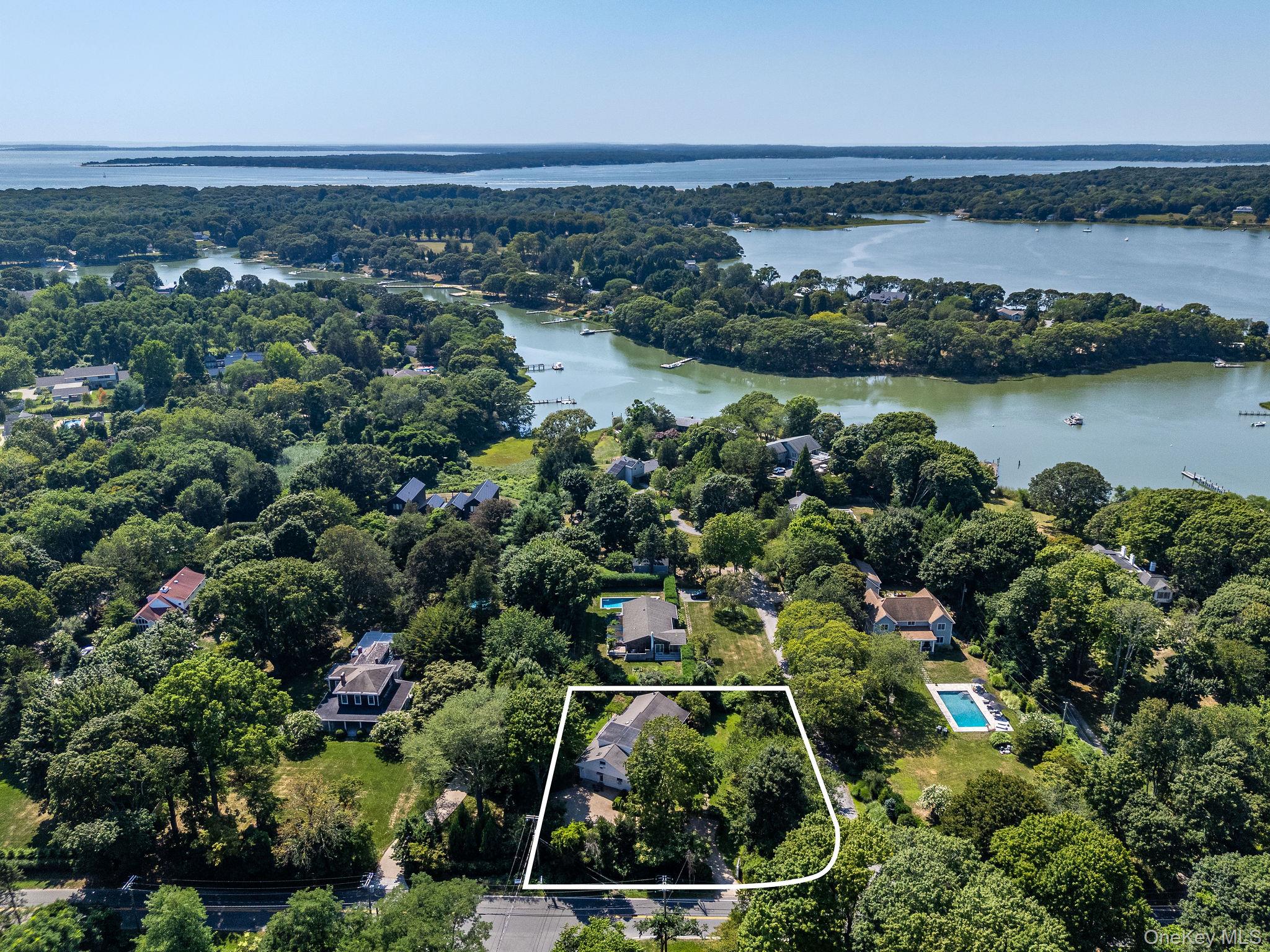1 Gazon Road Shelter Island, NY 11964 - Photo 34 of 35 an aerial view of residential houses with outdoor space and lake view