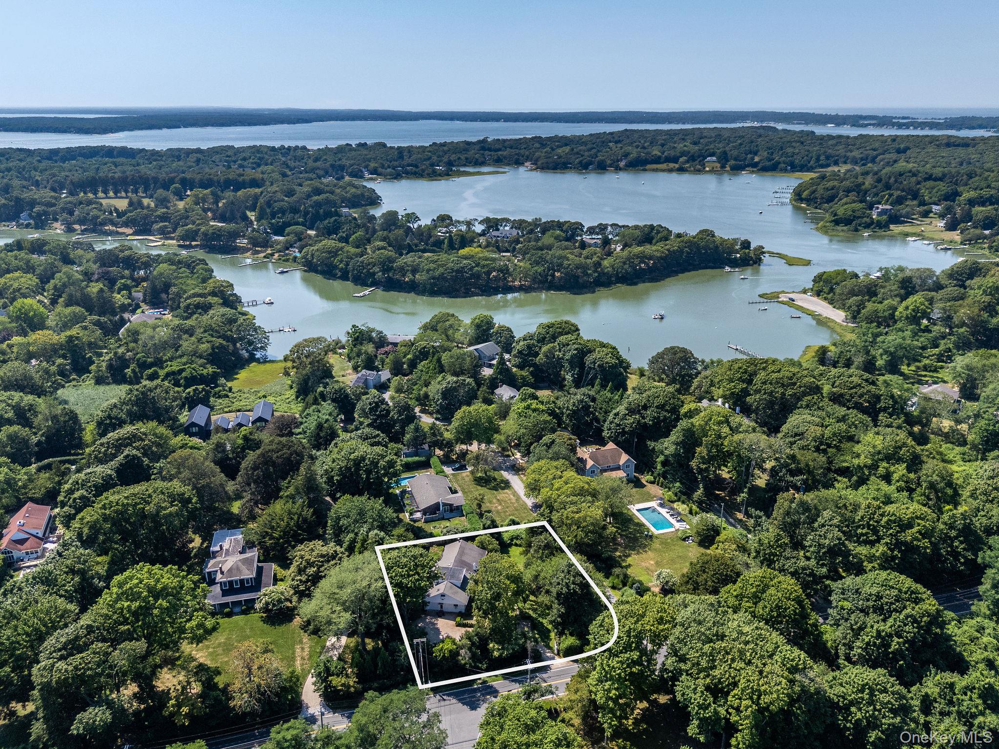 1 Gazon Road Shelter Island, NY 11964 - Photo 35 of 35 an aerial view of residential houses with outdoor space and lake view