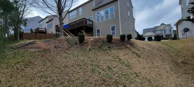 a view of a street with a building in the background