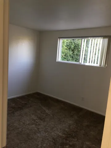 an empty room with a window