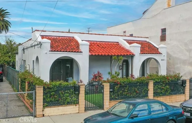 a front view of a house with swimming pool