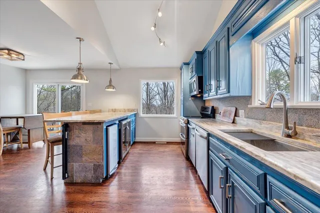 a front view of a building with glass windows