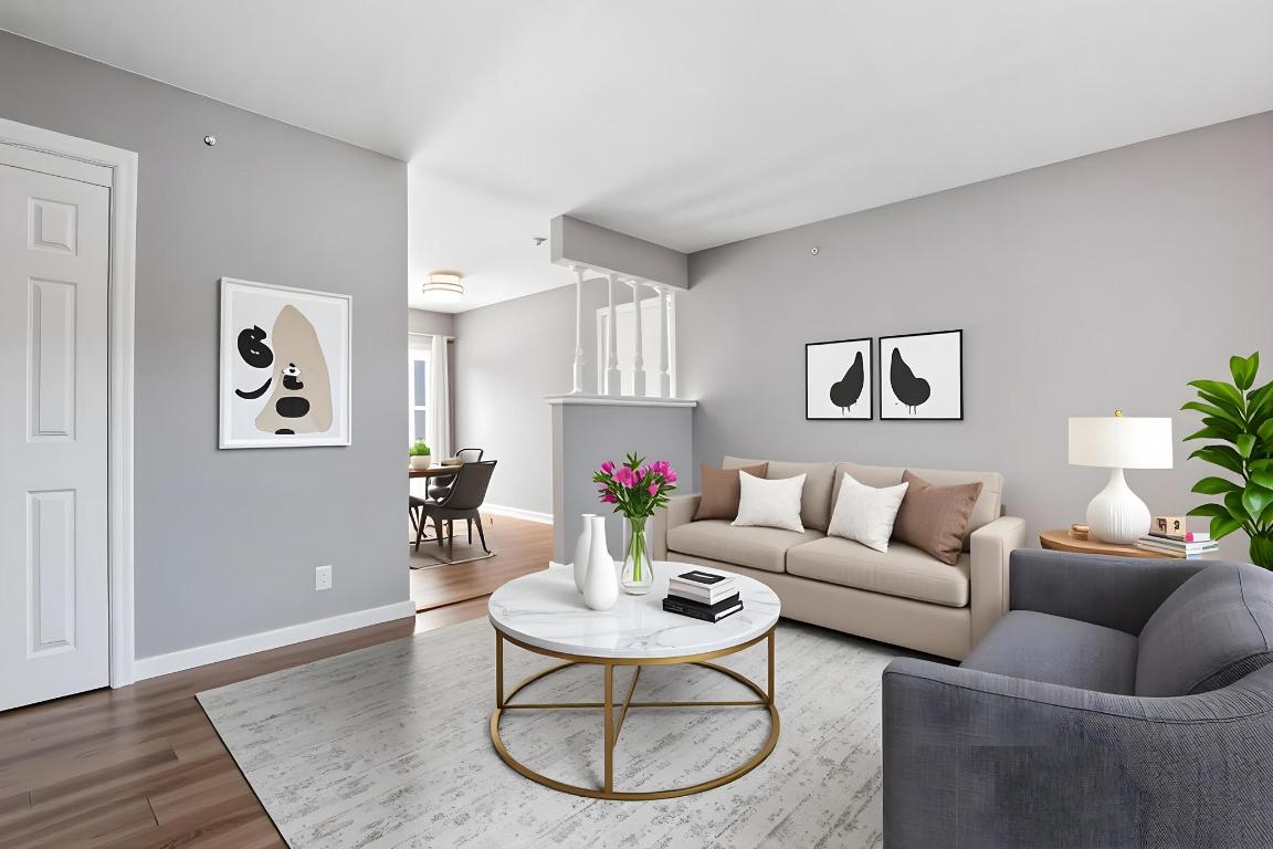2405 Parker Circle, Unit B Georgetown, TX 78628 - Photo 2 of 23 Living room with baseboards and wood finished floors
Virtually Staged