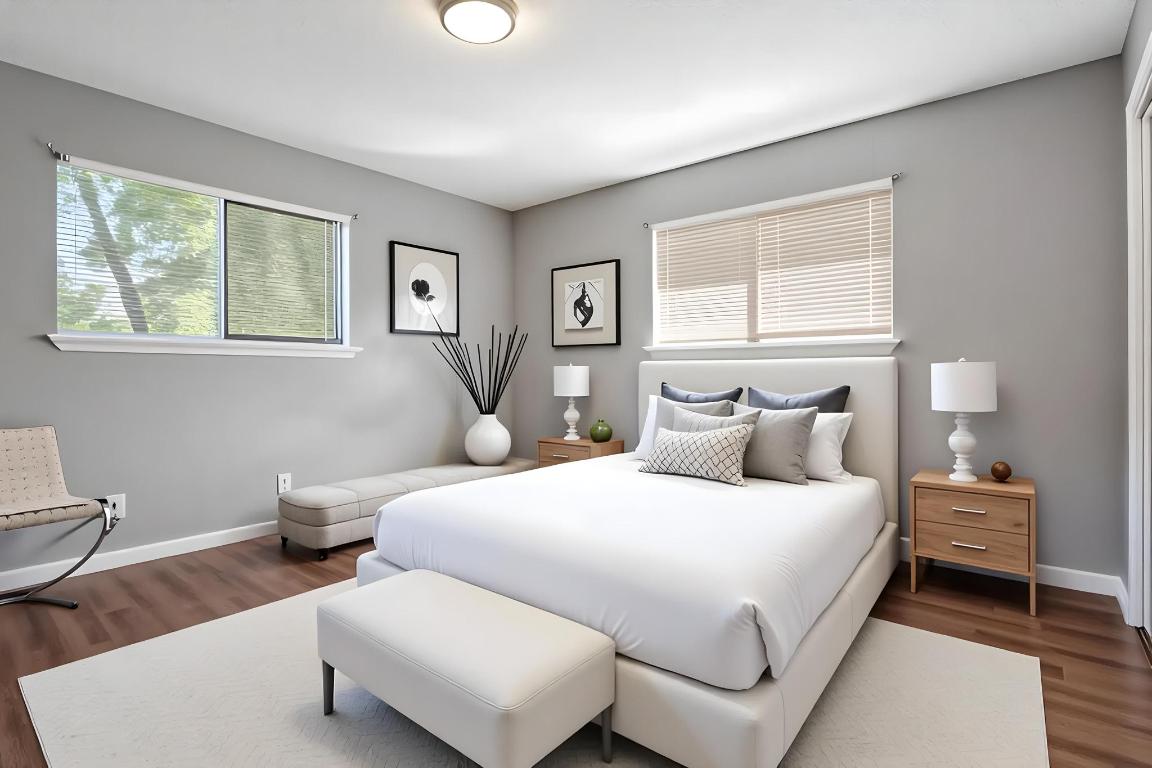 2405 Parker Circle, Unit B Georgetown, TX 78628 - Photo 8 of 23 Virtually Staged-Bedroom with dark wood-style flooring