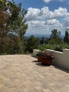 a view of a terrace with sky view