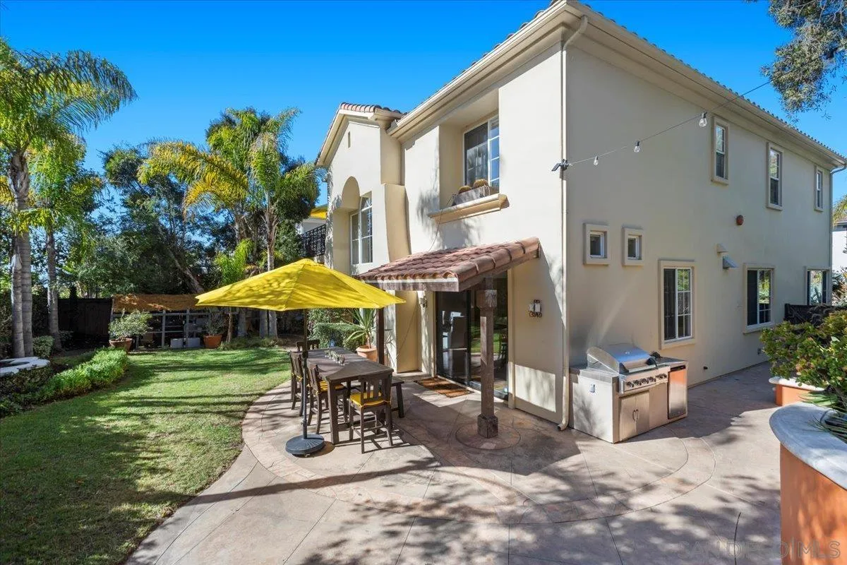 515 Verbena Court Encinitas, CA 92024 - Photo 37 of 42 a view of a patio with a table and chairs under an umbrella
