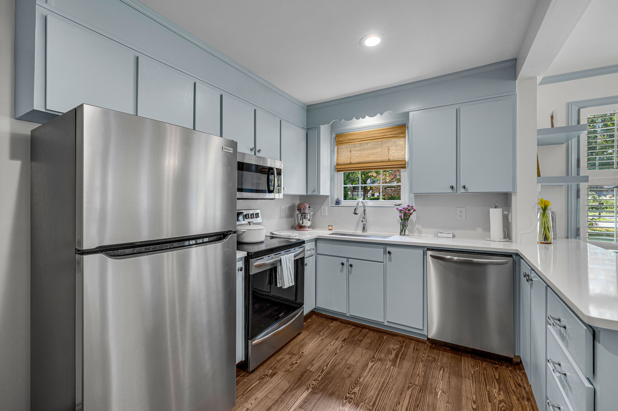 4208 Aberdeen Road Nashville, TN 37205 - Photo 14 of 37 a kitchen with stainless steel appliances a refrigerator sink and microwave