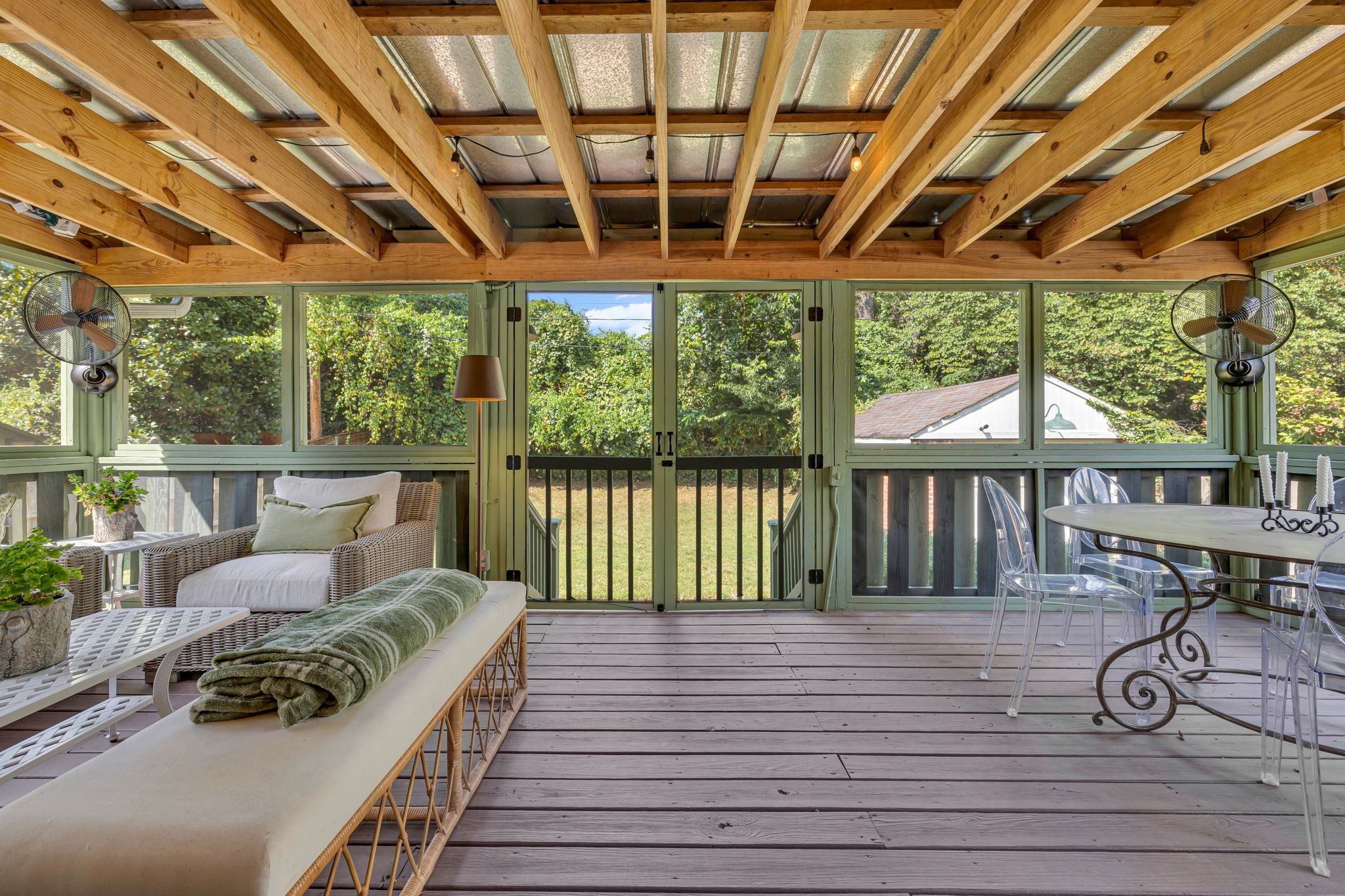 4208 Aberdeen Road Nashville, TN 37205 - Photo 32 of 37 a balcony with furniture and wooden floor