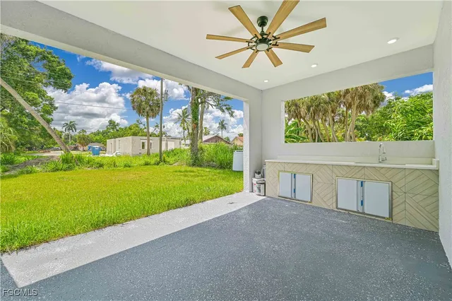 a view of outdoor space with garden