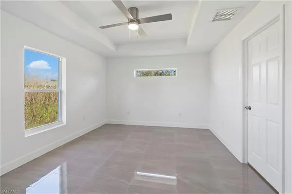 an empty room with a window