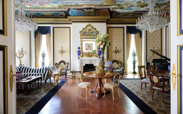 a view of living room kitchen and dining room