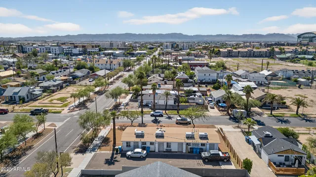 an aerial view of a city
