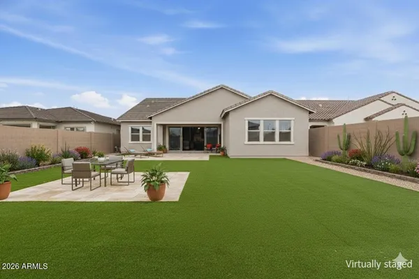 an aerial view of a house