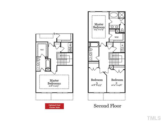 2434 Pecan Ridge Way Apex, NC 27502 - Photo 3 of 3 3 BR layout with double sinks in the hall bath and upgraded trey ceiling in the master BR