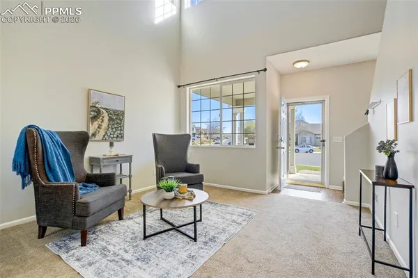 a living room with furniture