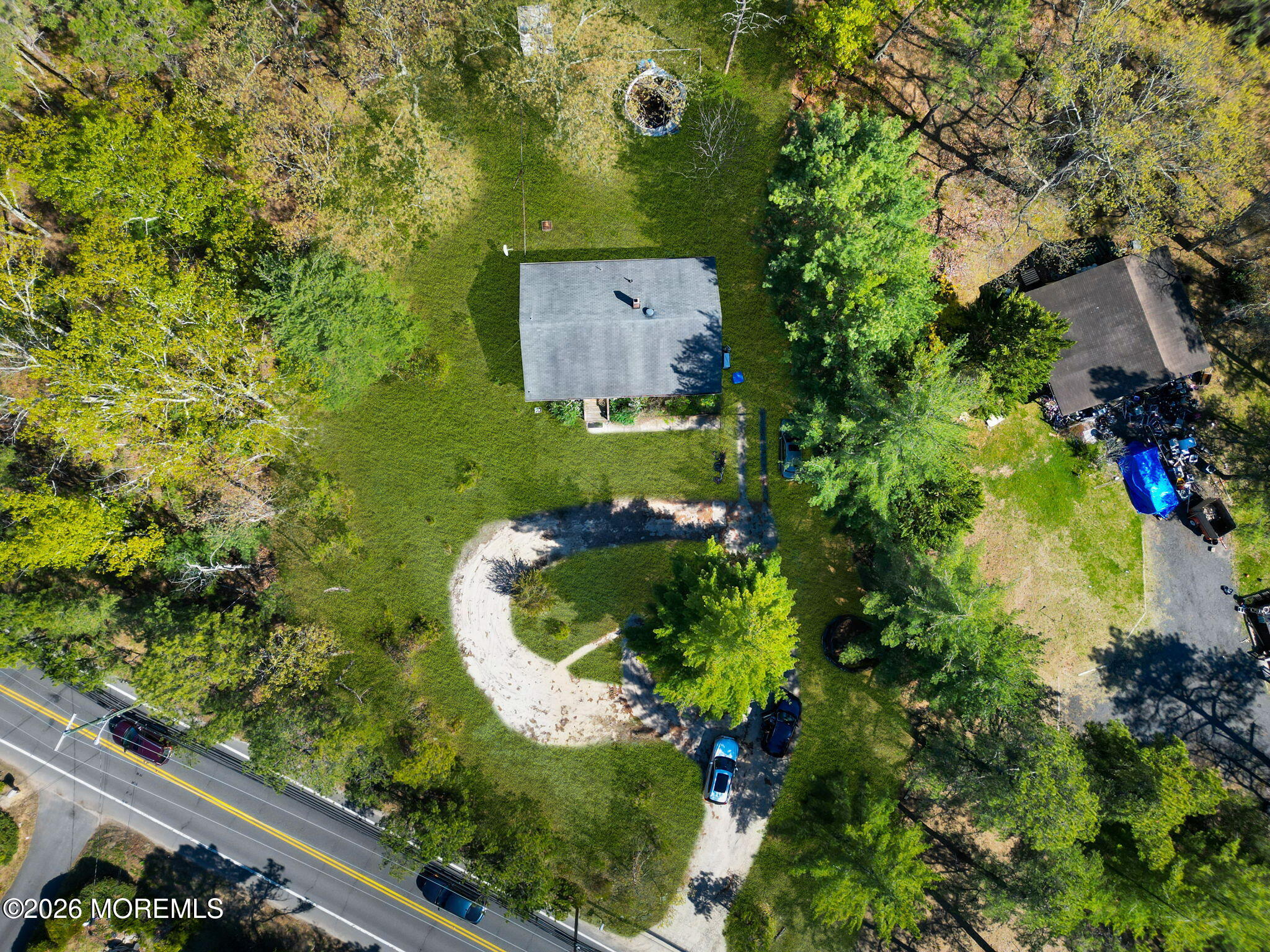 635 Bennetts Mills Road Jackson, NJ 08527 - Photo 12 of 18 an aerial view of a house with a garden and yard