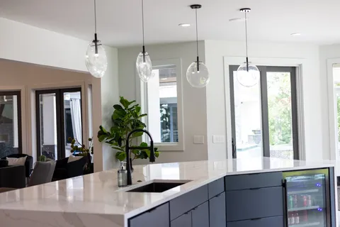 a view of swimming pool with seating space