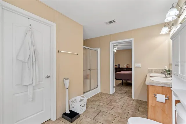 a bathroom with a shower