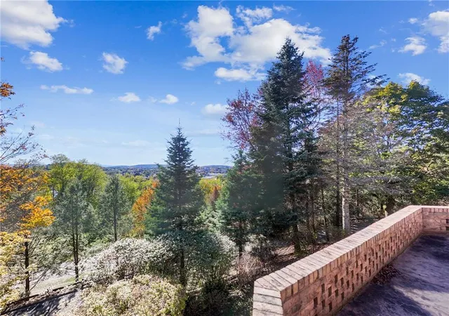 a view of a city from a balcony