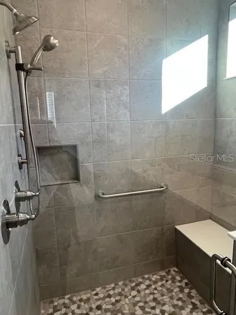 a bathroom with a shower