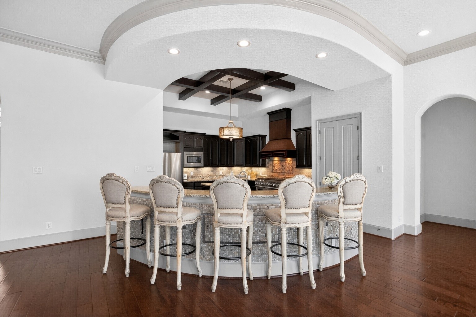 12349 Tramonto Conroe, TX 77304 - Photo 14 of 50 a view of a dining room with furniture and wooden floor