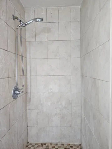 a bathroom with a shower