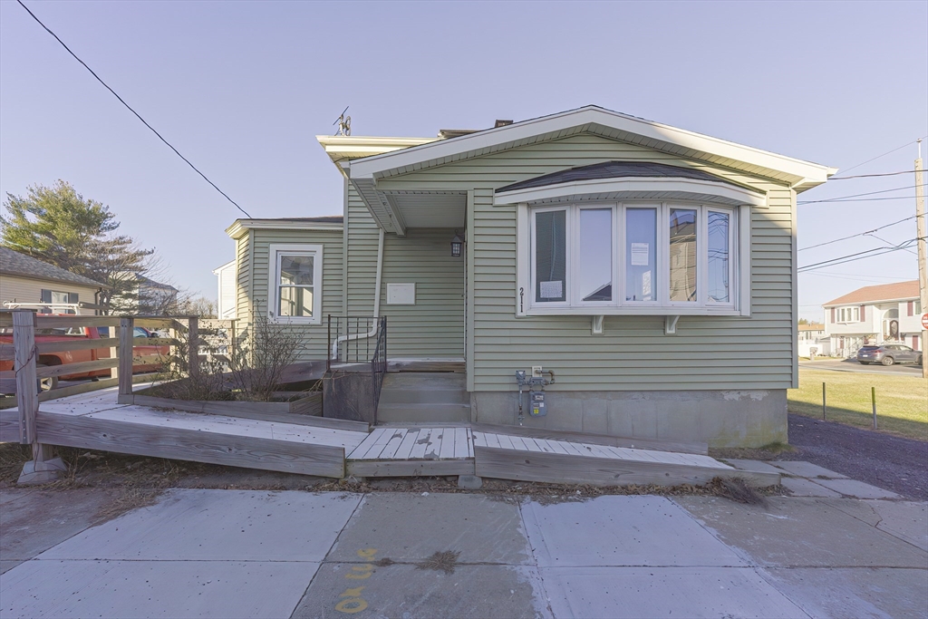 a front view of a house