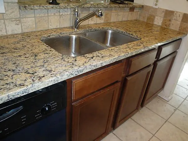 a view closed with a granite countertop sink