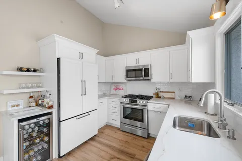 a living room with furniture and a couch