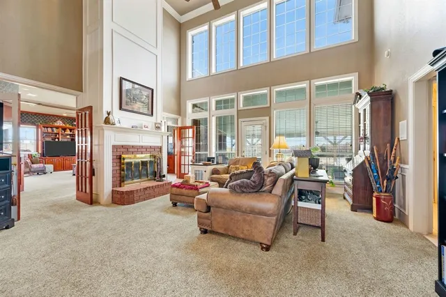 a living room with furniture and a couch