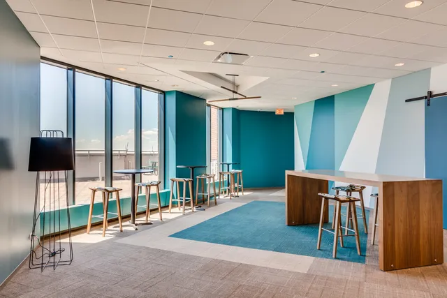 a view of game room with balcony