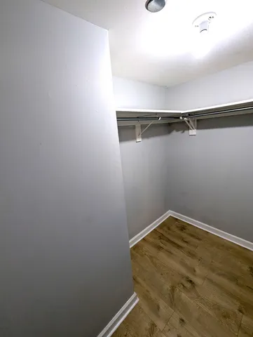 a view of small space with racks on the wall