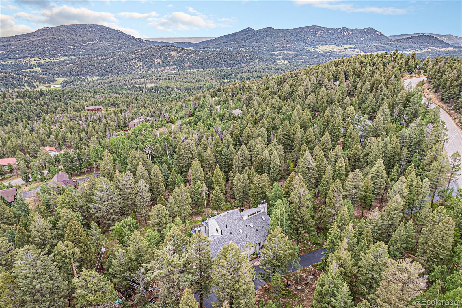 9780 South Warhawk Road Conifer, CO 80433 - Photo 39 of 44 a view of a city with mountain