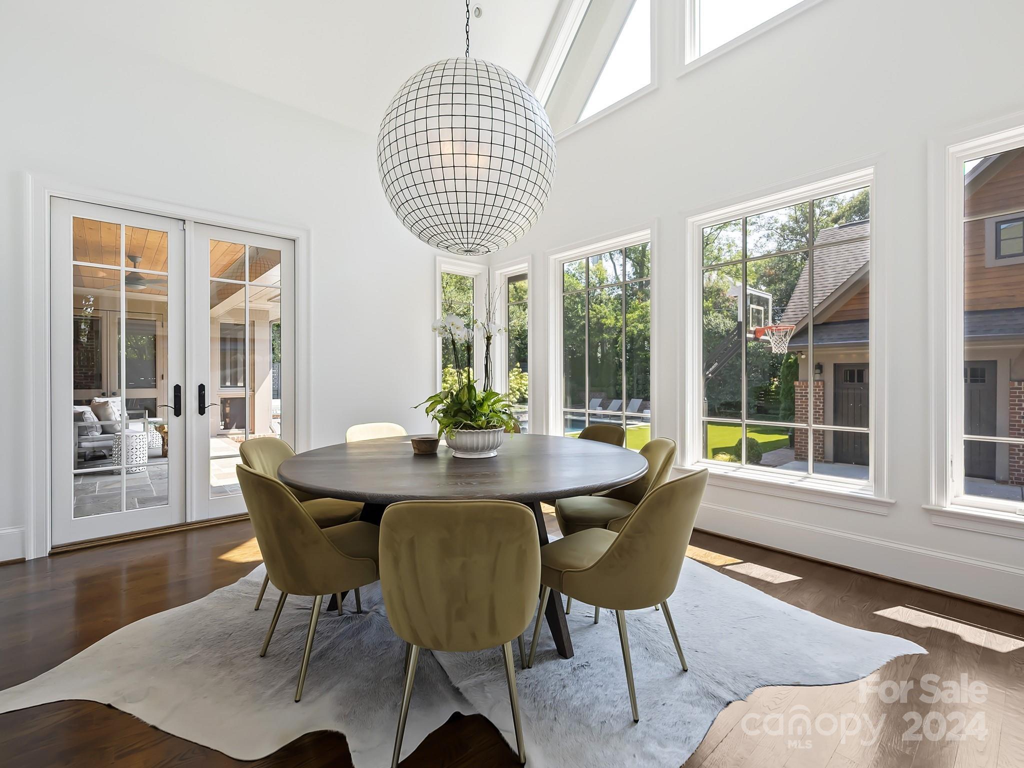 1621 Sterling Road Charlotte, NC 28209 - Photo 17 of 48 a view of a dining room with furniture wooden floor and chandelier