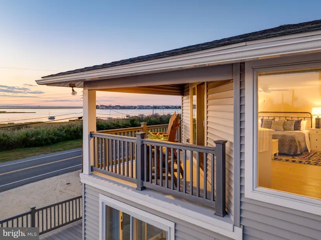 a view of a balcony with a swing